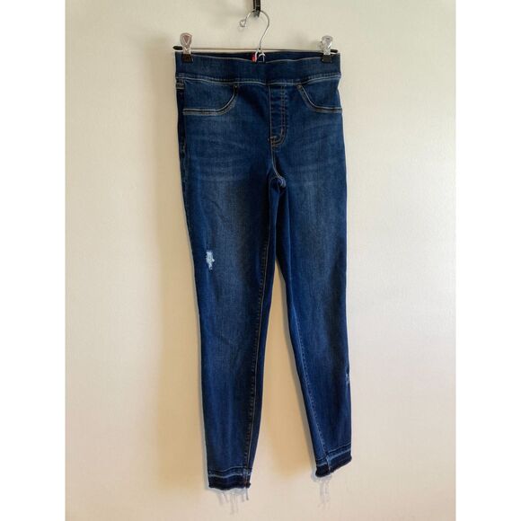 Spanx High Rise Distressed Raw Hem Ankle Pull On Slimming Jeans Size S - Picture 4 of 7